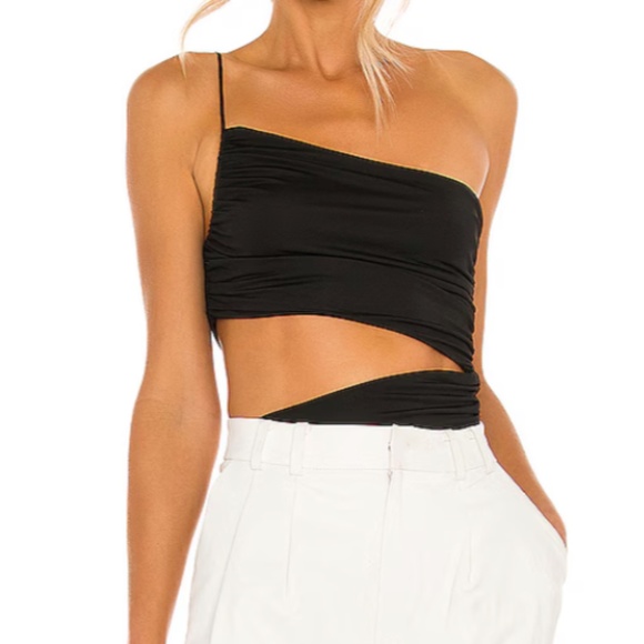 Superdown Veronica Black One-Shoulder Cutout Bodysuit - Picture 1 of 6